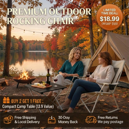 Oversized Rocking Chair, 350lbs Capacity, Breathable Design (Includes Free Table)