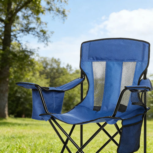 Folding Outdoor Chair, Sturdy Steel Frame with Good Weight Capacity, Easy to Carry
