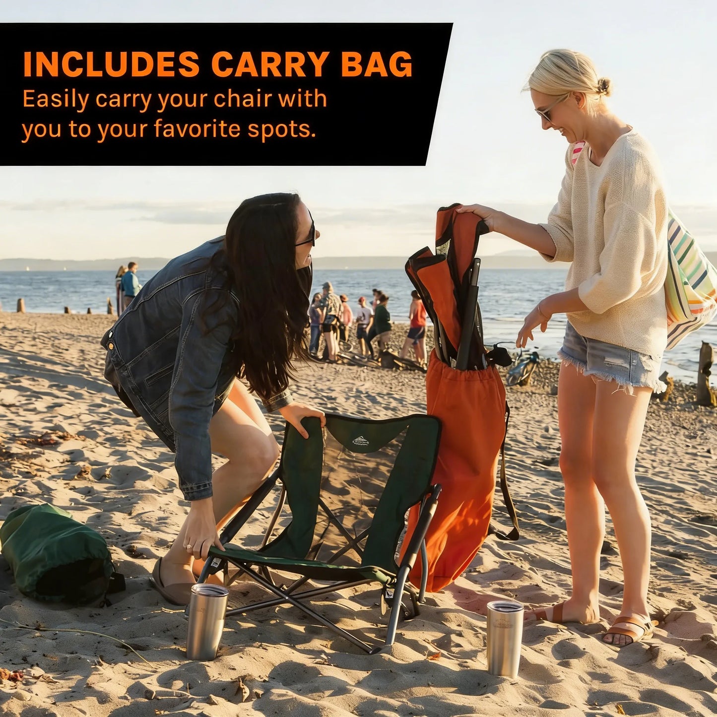 Portable Folding Chair, Your All-in-One Outdoor Seat, Easy to Pack & Go