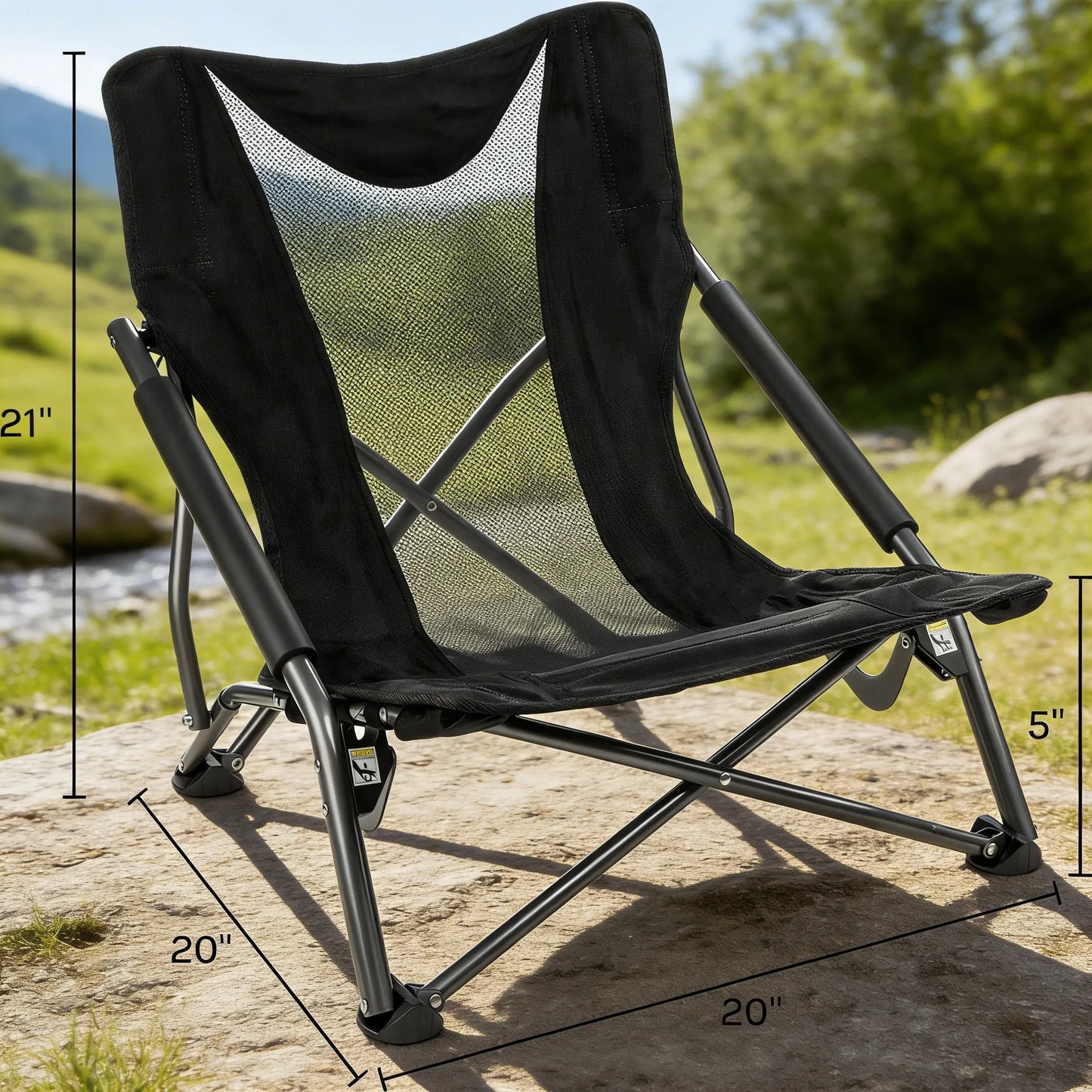Portable Folding Chair, Your All-in-One Outdoor Seat, Easy to Pack & Go