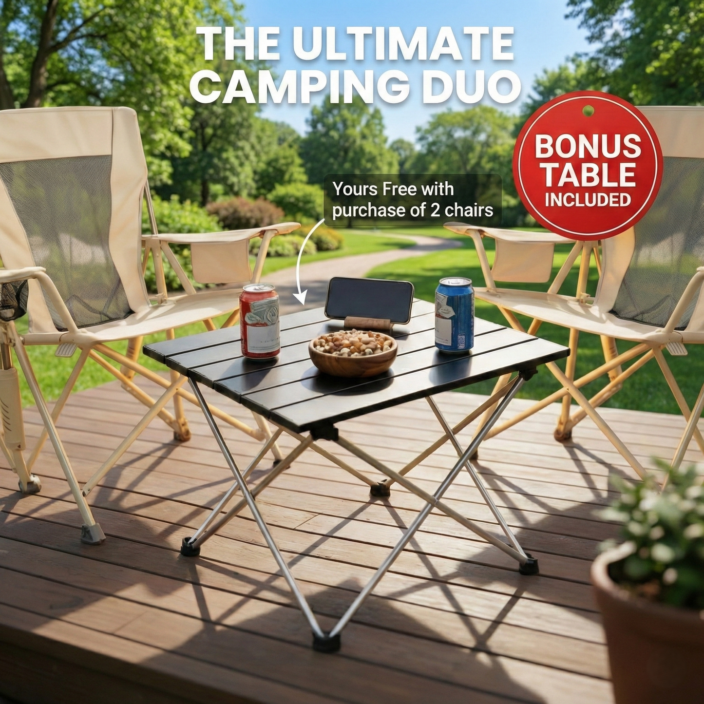 Oversized Rocking Chair, 350lbs Capacity, Breathable Design (Includes Free Table)